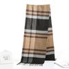 Men'S Winter Plaid Scarf Warm Women Cashmere Shawls Scarves Casual Tassel Scarfs Man Business Scarf Pashmina