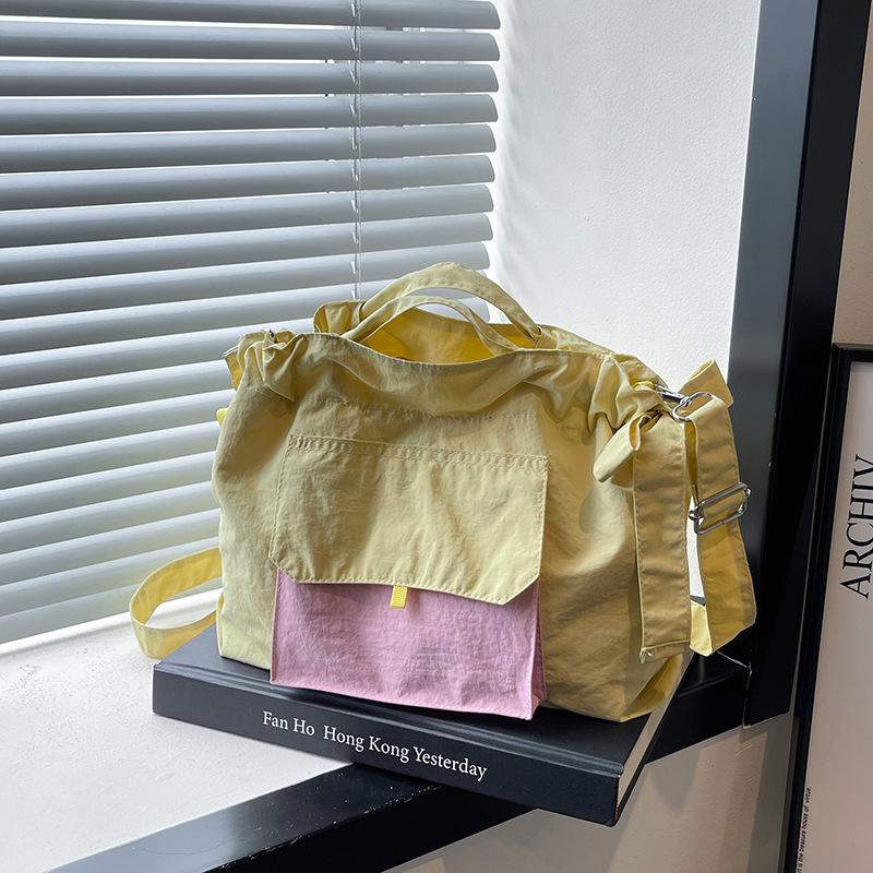 Niche Contrasting Nylon Cloth Casual Tote Bag Women's New Large-capacity Shoulder Bag Versatile Messenger Bag