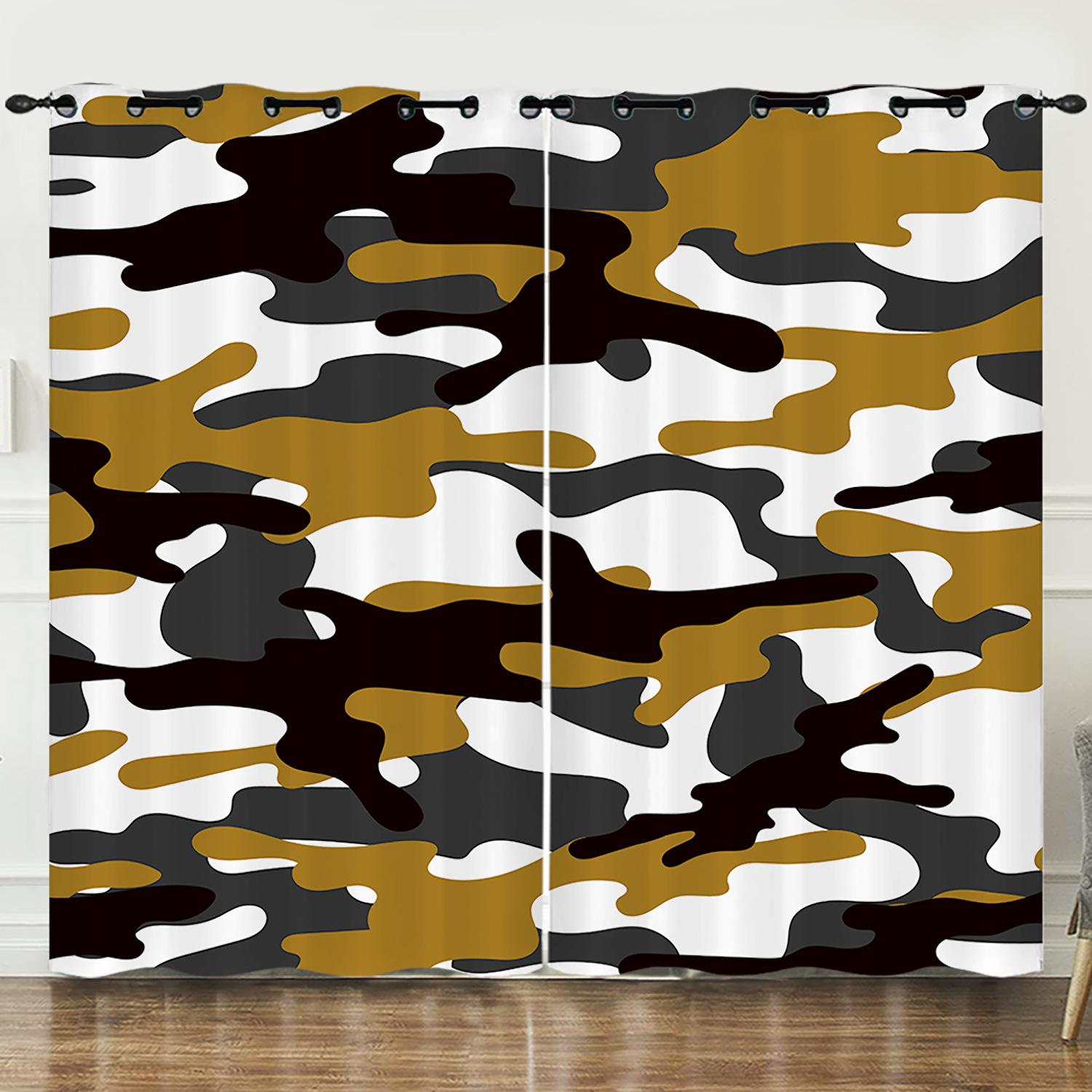 Штора Животное Корова Подсолнух 3D Цифровая печать Светонепроницаемая штора на люверсах 2pcs*97cm*114cm*2