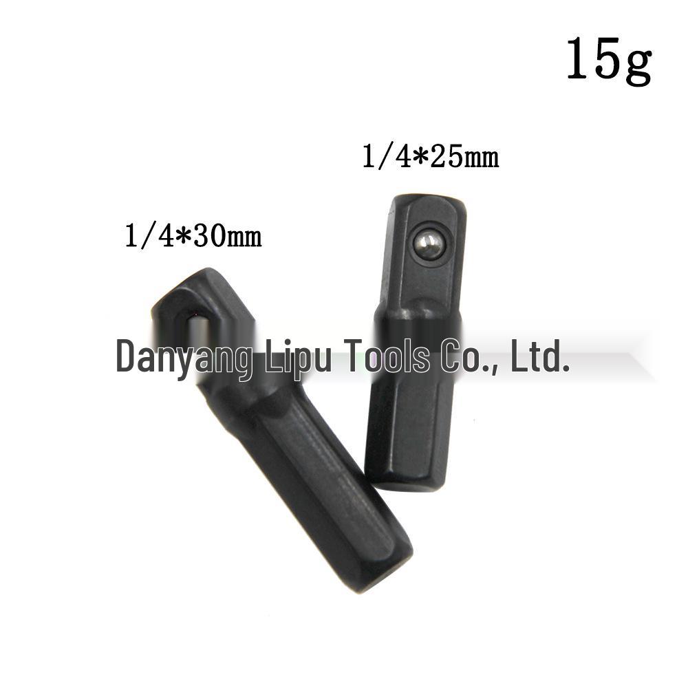 8-Piece Black Hexagonal Handle Electric Screwdriver Set with 3-Piece Steel Ball and Rivet Rod Conversion Sleeves