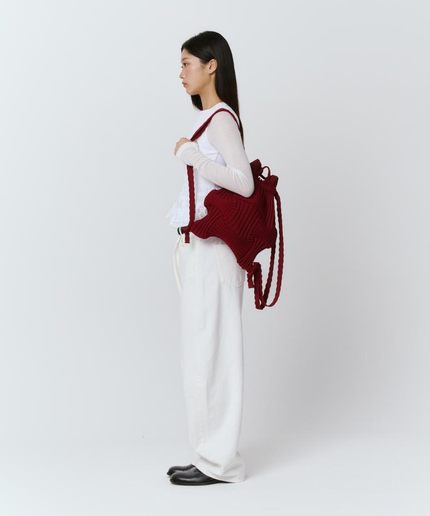 Pleatsmama New Bow Backpack Burgundy