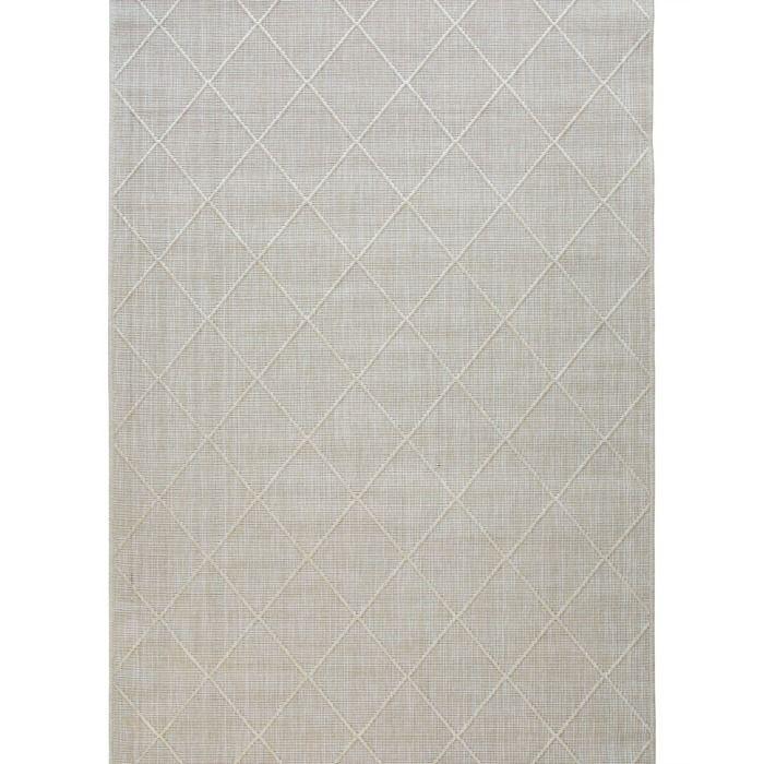 Tapis moderne à motif losange beige 80x150