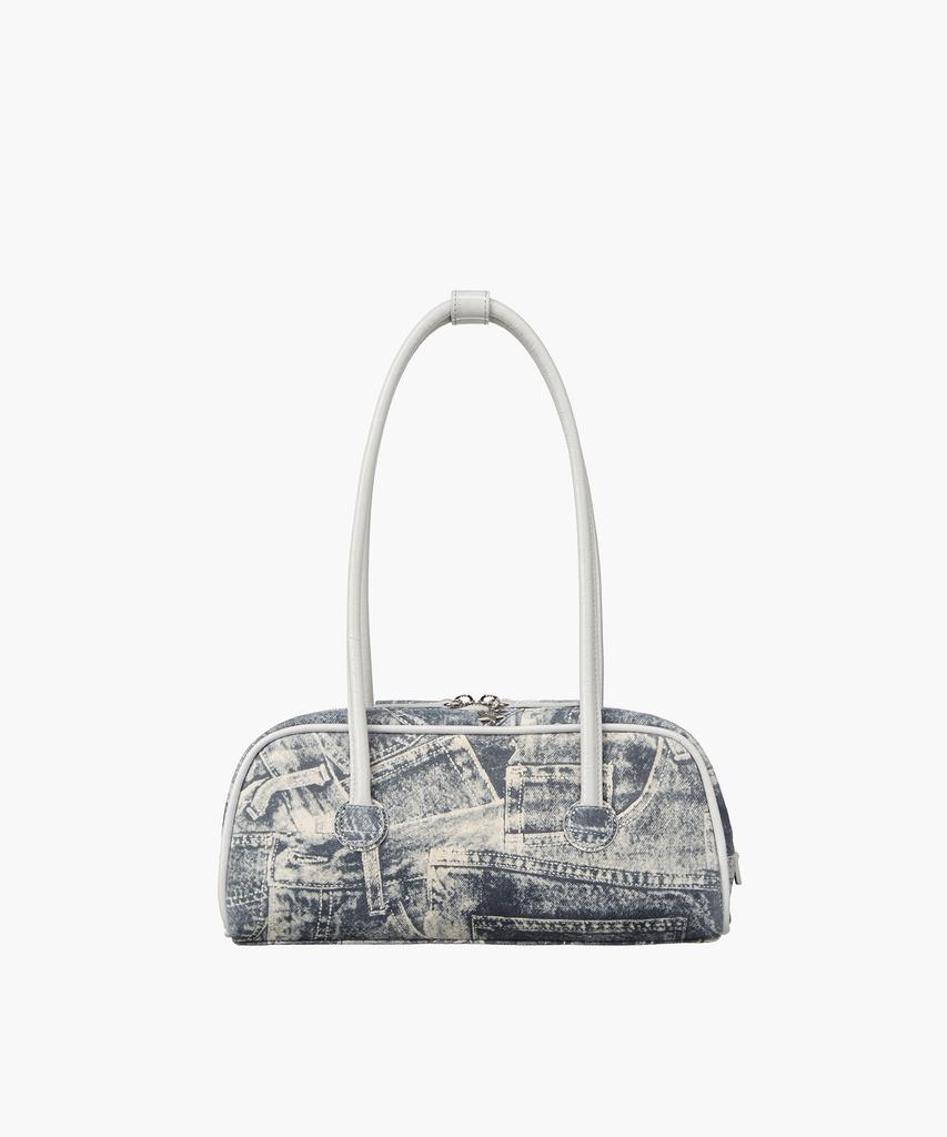 Margesherwood Soft Boston Ew Piping_Light Gray Printed Suede+Crinkle