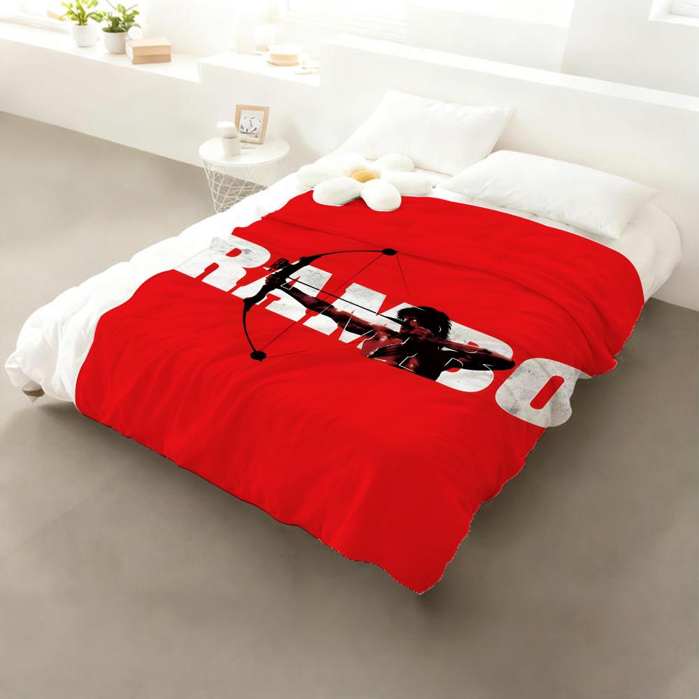 Movie Rambo Throw Flannel Throw Blanket: Soft Kid-Friendly Warm Anti-Static All Season Washable Couch Bed Home