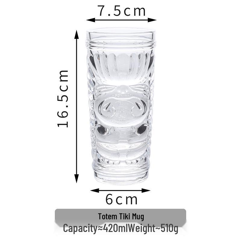 Creative Tiki Ghost Face Cocktail Glass, Juice Cup, Smoothie Cup, Zombie Idol Design