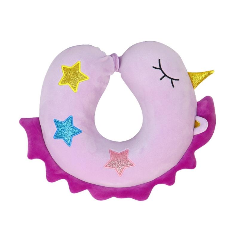 Soft and Comfortable Animal Pattern Neck Support Pillow for Kids Adults Travel