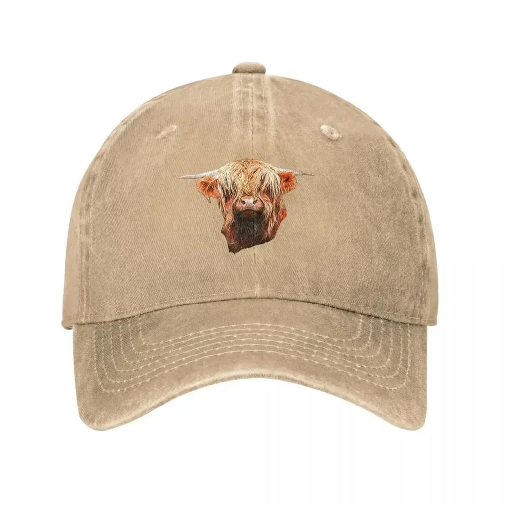 Scottish Highland Cow Beauty Baseball Cap Kids Hat Derby Hat Military Cap Unisex Womens Golf Clothing Unisexs