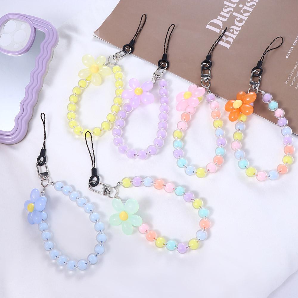 Hanging Cord Flower Pendant Cellphone Strap Beads Phone Chain Mobile Phone Chain Phone Lanyard