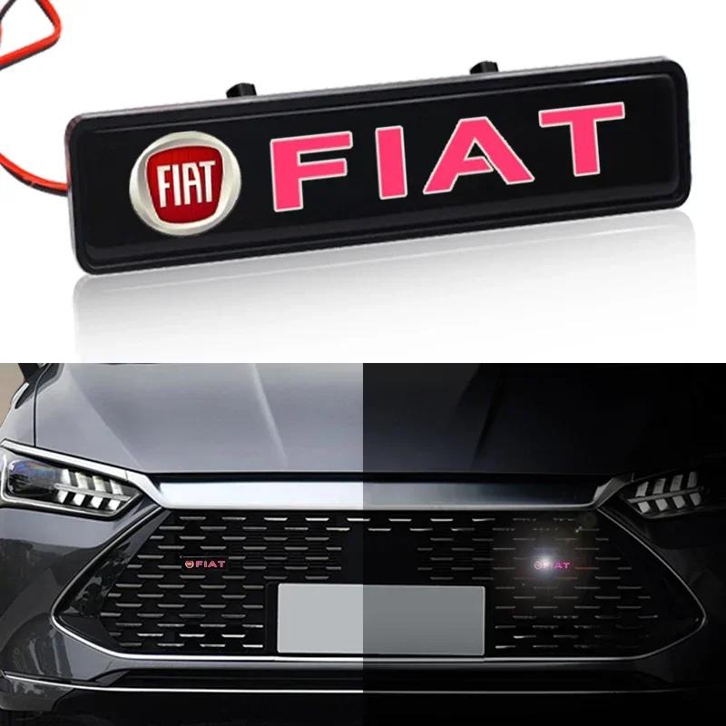 Auto Frontabdeckung Kühlergrill Lampe Emblem Dekoration LED Beleuchtung für FIAT Abarth 500 Panda Bravo Punto Tipo Linea Ducato Freemont