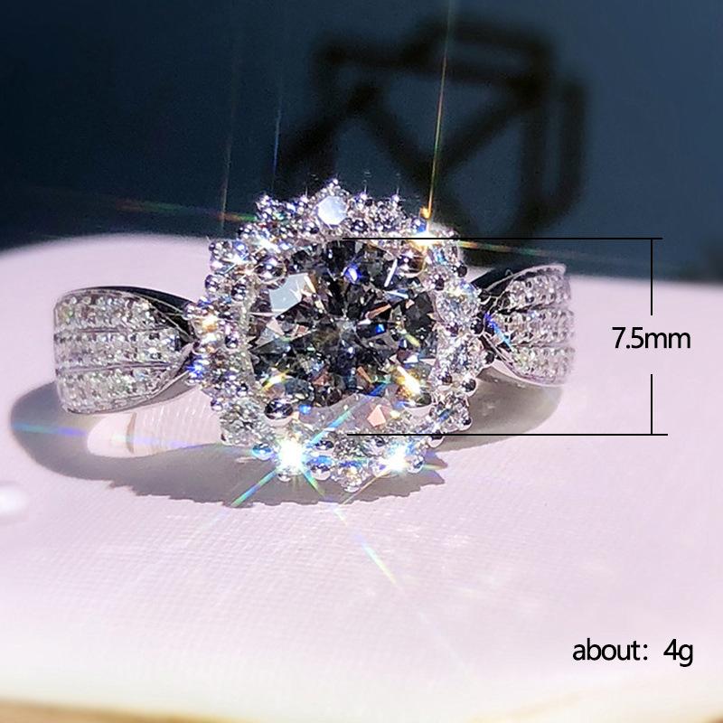 Popular hot sale, exquisite gypsy star micro-inlaid zircon ring, fashionable wedding ring, ring accessories for women