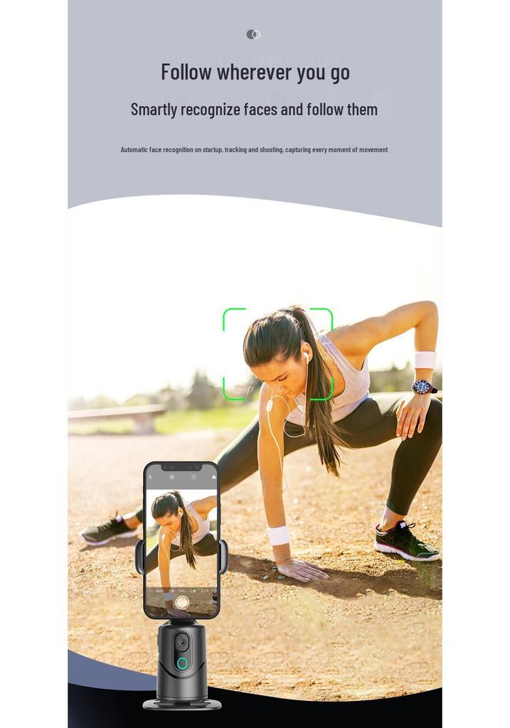 Q12 Smart Tracking Gimbal: AI Face Recognition 360° Live Streaming Phone Stabilizer Stand