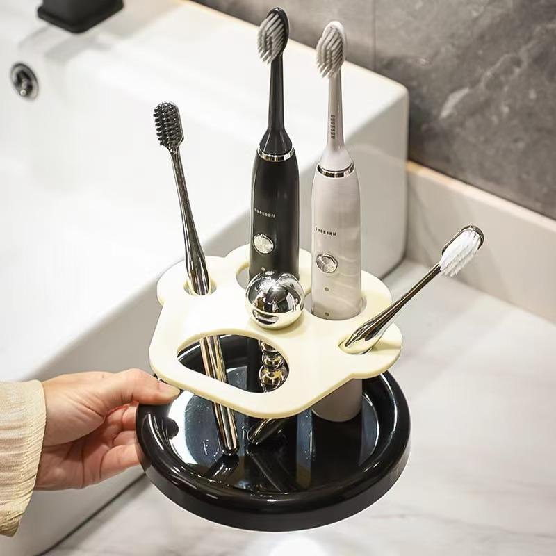 Cat Paw Shape Ceramic Toothbrush Holder Cute No Punching Toothbrush Holder Base Makeup Brush Storage Bathroom Accessories Tool