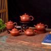 Small Handmade Hand-pulled Vermilion Mud Teapot Purple Sand Kung Fu Tea Set Xishi Pot Xishi De Zhongming Furnace Pot Shengji