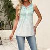 Damen Neues Retro Floral Gestreift Strukturiert Bedrucktes V-Ausschnitt Locker Lässiges Ärmelloses Falten-Westen-Top