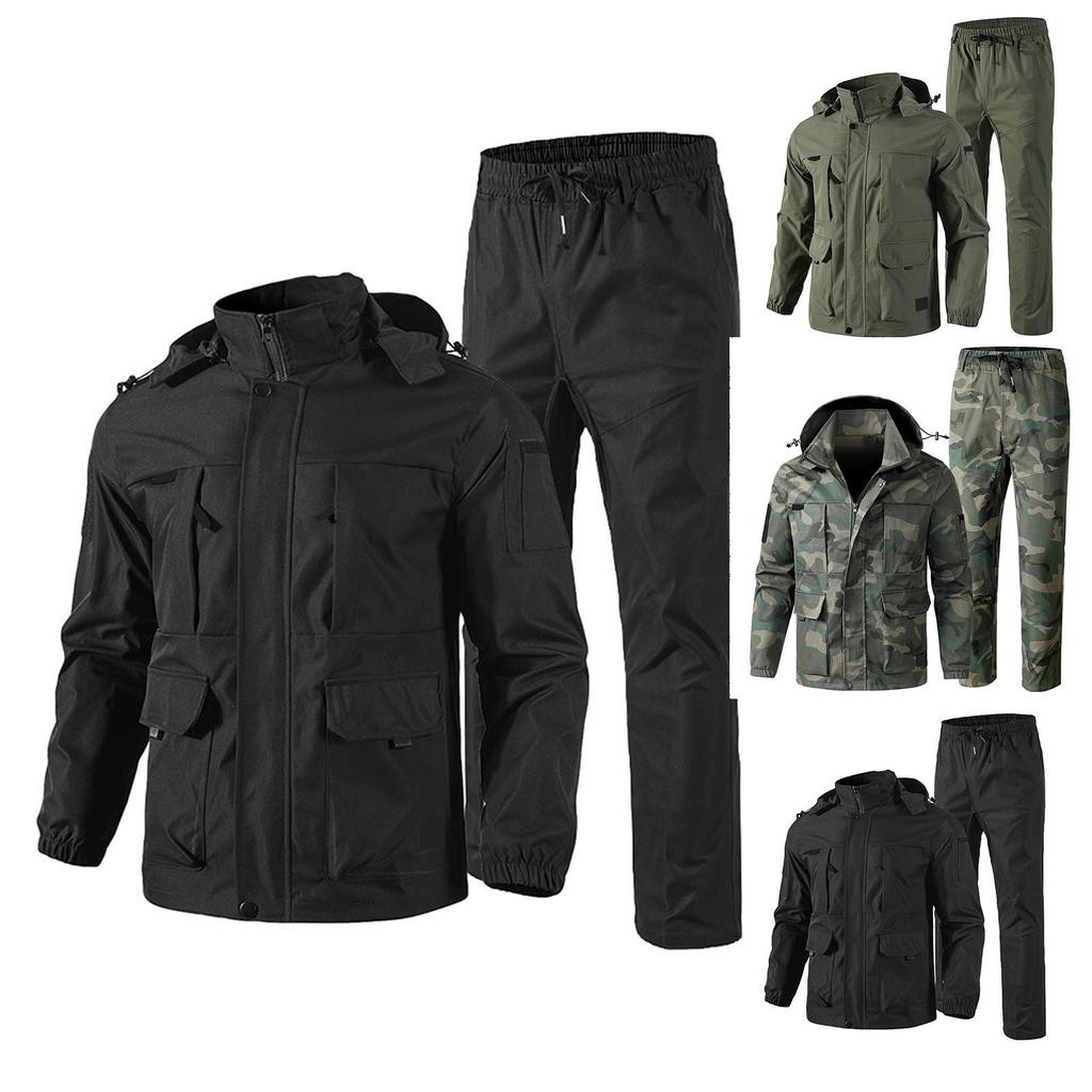 Men's  Jacket Suit  Men's Workwear  Wear Resistant Camouflage Suit  Hooded Training Suit  Mountaineering Outdoor Suit