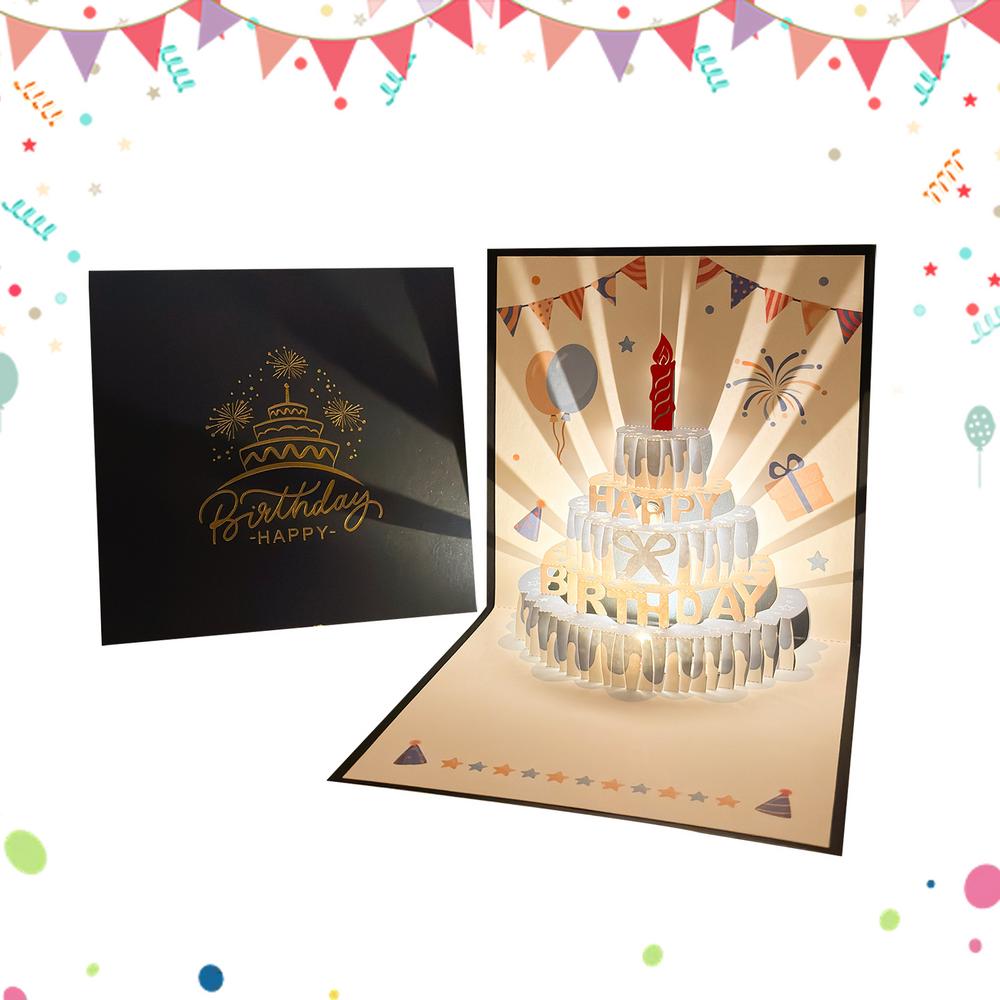3D Popup Birthday Card Happy Birthday Cards Postcard Keepsake Celebration Decoration For Men Wife Kids Husband Daughter Sister
