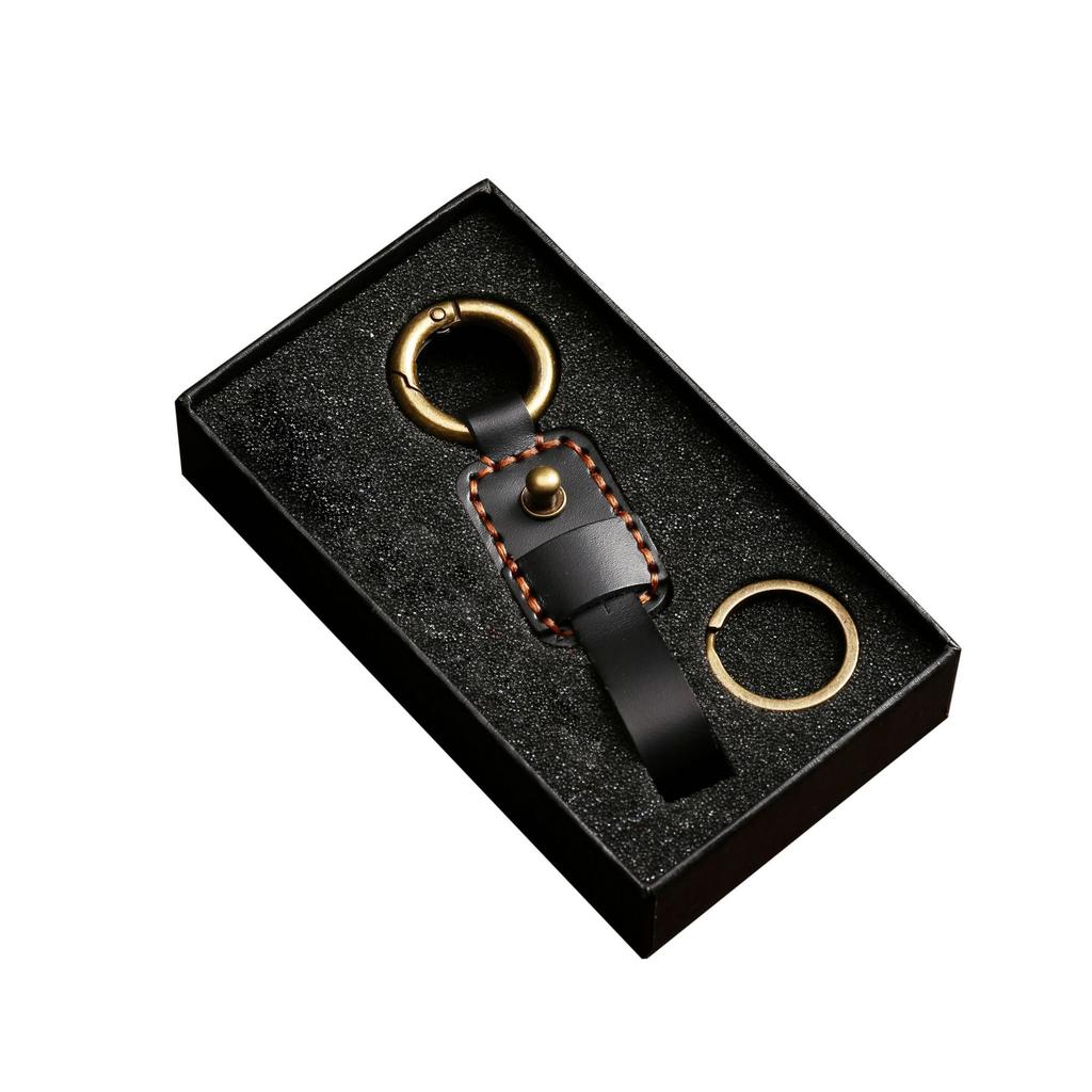 Leder Auto Schlüsselanhänger, Weihnachten hochwertiges Geschenk Schlüsselanhänger Anhänger, Herren- und Damen-Schlüsselanhänger Geschenkbox.