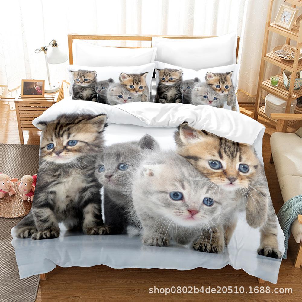 

Комплект постельного белья из трех предметов с 3D цифровой печатью «Кошки» 264*228
