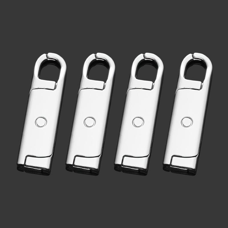 

4-Piece Set of Rotating Zipper Pulls—Suitable for Luggage, Jackets, Backpacks, Boots, Wallets, and Coats срібний