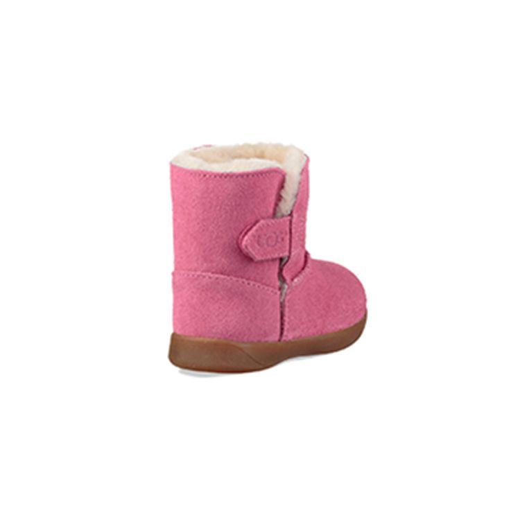 UGG Keelan Suede Velcro Fleece Snow Boots Kids Boots Pink 1096089T-PAZ