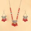 Geometric Earrings Necklaces Jewelry Set Retro Tassel Forehead Headband  Party