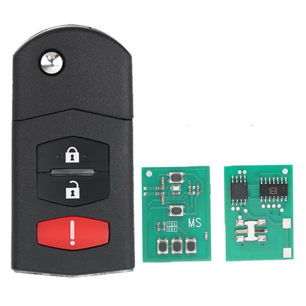 Leo For Mazda 2 3 5 6 8 CX-7 CX-9 MX-5 BGBX1T478SKE125-01 SKE126-01 CC43-67-5RYC Fob  Flip Remote Car Key 315/433Mhz 4D63 Chip