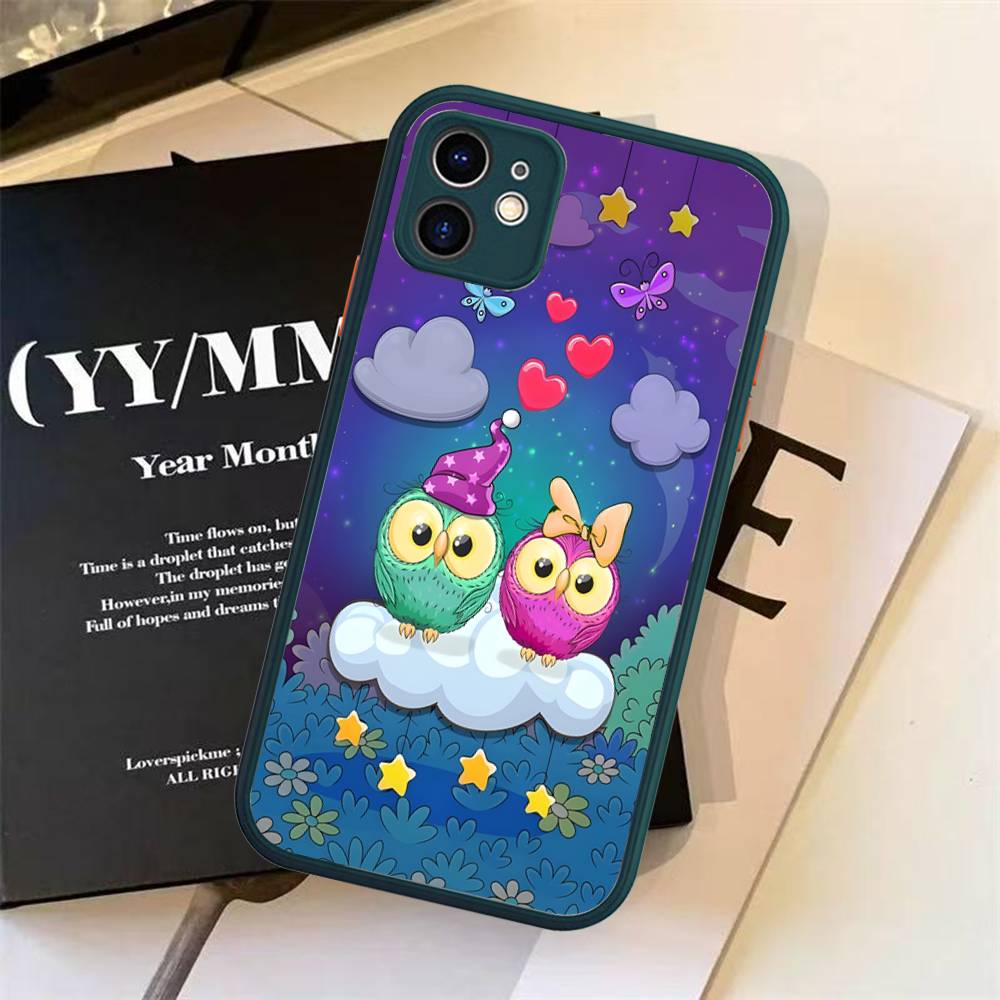 Cartoon Cute Owl For Silicone Matte Phone Case For IPhone 16 Pro Max 15 14 13 12 11 X XS MAX