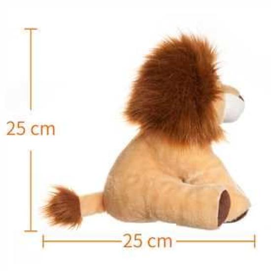 Aprikos Lamm Rytande Lejon Gosedjur, Mjukt och Sött, Fluffigt Rytande Lejon, 25 cm, Lämpligt för Pojkar och Flickor