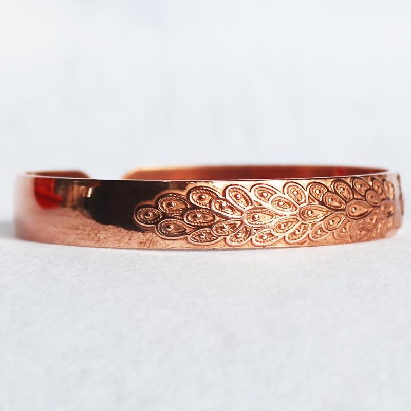 1Women's Pure Copper Bracelet, Cuff Bracelet Suitable for Daily Wear and Party Gifts, Pure Copper Without Coating