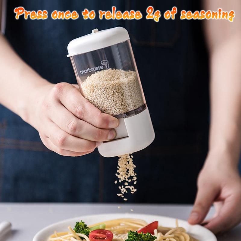 2G Metering Salt Shaker Push Type Salt Dispenser Salt Tank Sugar Bottle Shaker Canister Quantitative Spice Shaker Seasoning Box