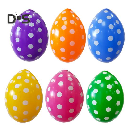 

6 шт. 20 надувные пасхальные яйца украшения красочные ПВХ яйца украшения детские уличные игрушки для двора газон сад вечеринка декор 6pcs разноцветный