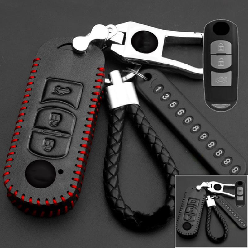 A+  Leather Car Key Fob Case Cover Bag For Mazda 2 3 5 6 CX-5 CX-3 CX-9 CX-7