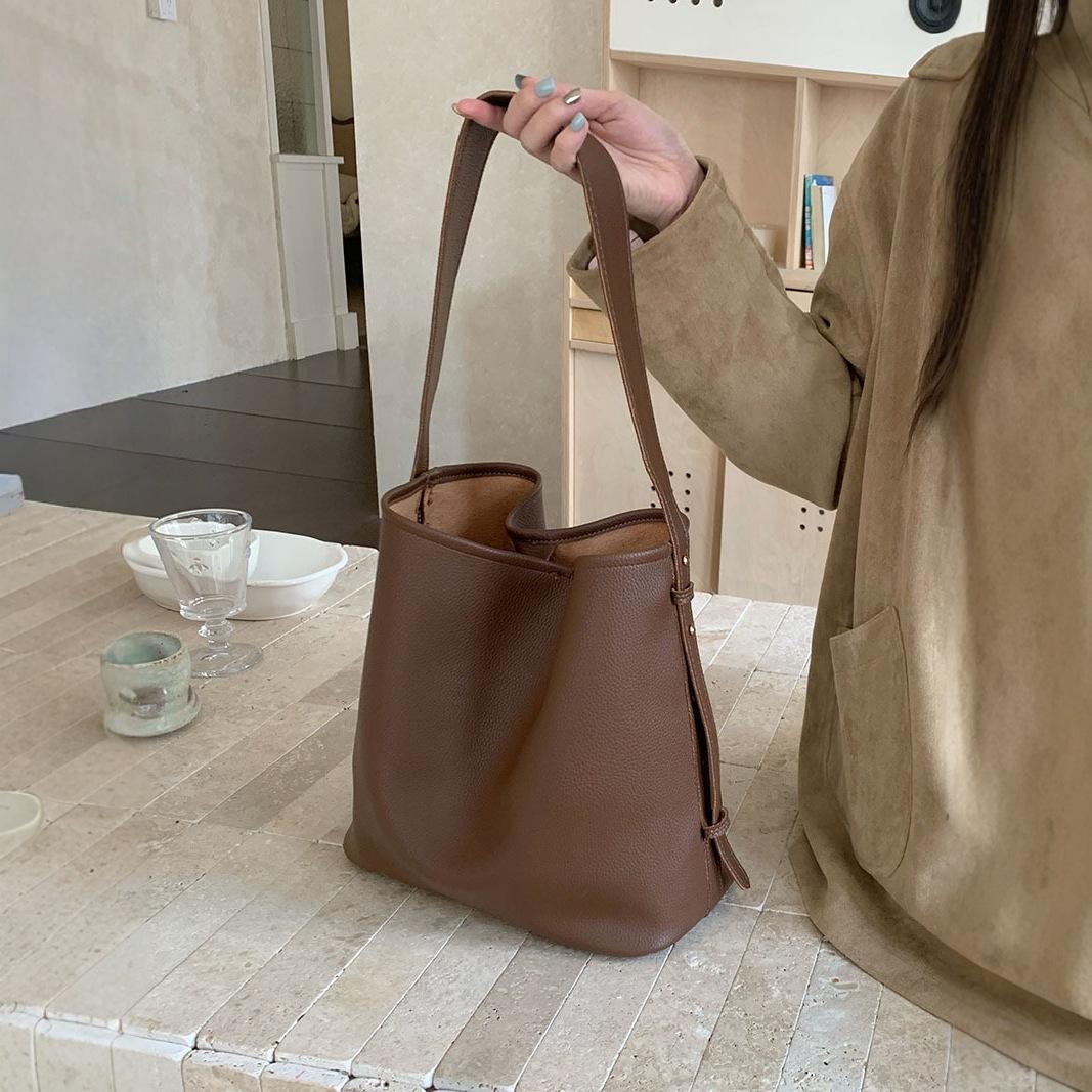 

Винтажная сумка для поездок на работу Tidewater Bucket Bag All-in-one Crossbody Bag Tote Bag Lady коричневый