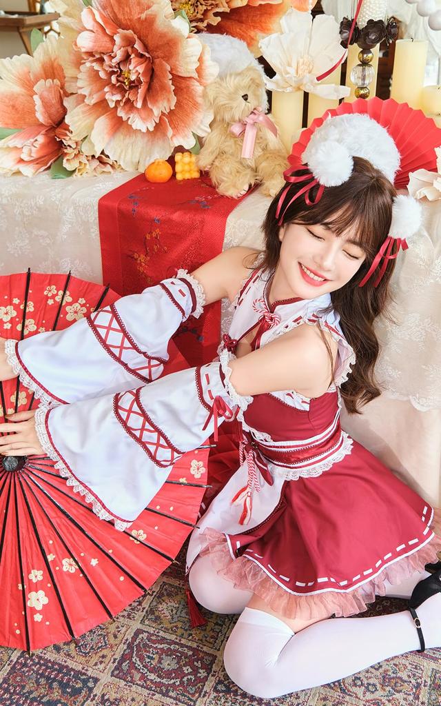 Cosplay Schreinmädchen Neujahrskostüm Verkleidung Marie Moon 6-teiliges Set 9894 [Malymoon]