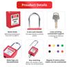 QVAND 38mm Heavy Duty Safety Padlock - Industrial Steel Shackle Lock with 2 Keys, Keyed Different for Equipment Lockout