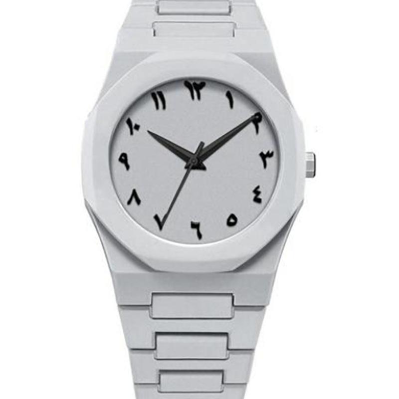 Herren Einfache Schwarze Quarzuhr mit Faltschließe und Öl-Tropf-Armband