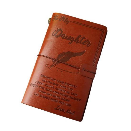 Journal Notebook Loose-Leaf Refillable Faux Leather Cover with Elastic Strap
