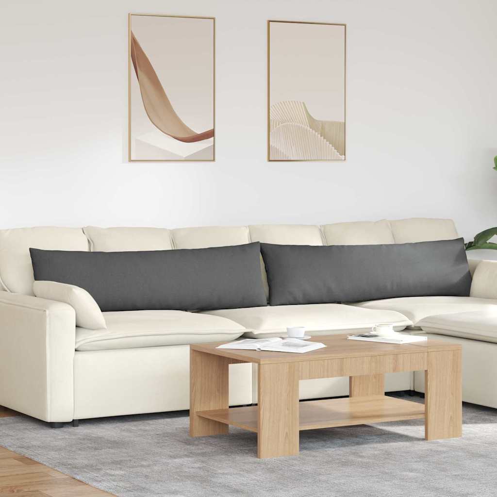 Sofa Cushions 2 pcs Dark Grey 145 x 40 cm Fabric