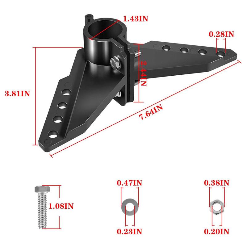 Marine Steering Triangle Mounting Bracket Parts Kit Fit for Newport NK-180S Brushless Kayak Trolling Motors, Black