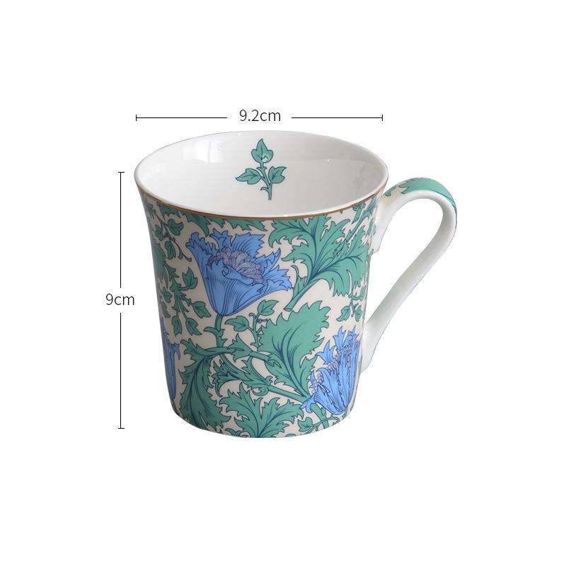 European Bone China Breakfast Milk Mug Ceramic Pattern Coffee Cup English Afternoon Tea Accessories Home Latte Coffee Cup Gifts