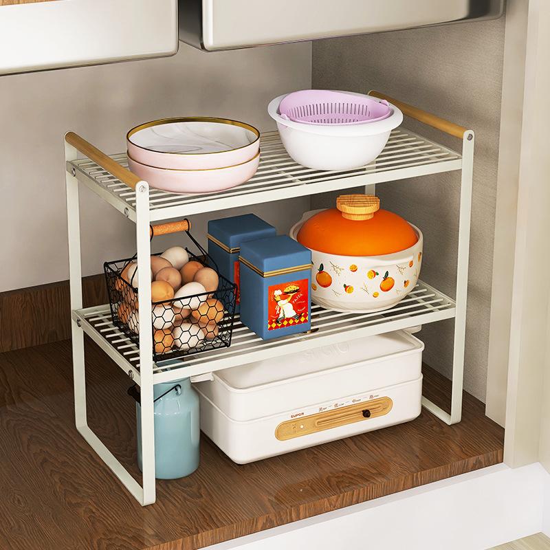 Kitchen Countertop Multi-functional Seasoning Plate Pot Rack Special Rack Baffle Rack In Cabinet Multi-layer Storage Rack