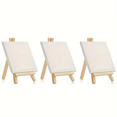 3Pcs  Wooden Canvas Drawing Boards Student Art Painting EaselSchool Special Painting Tools for Students Painting Oil Painting AndDIY Doodle 10*10cm