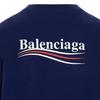 Balenciaga Drop Shoulder Sleeve T Shirt Women's Dark Blue Loose Fit 641655TIV521195