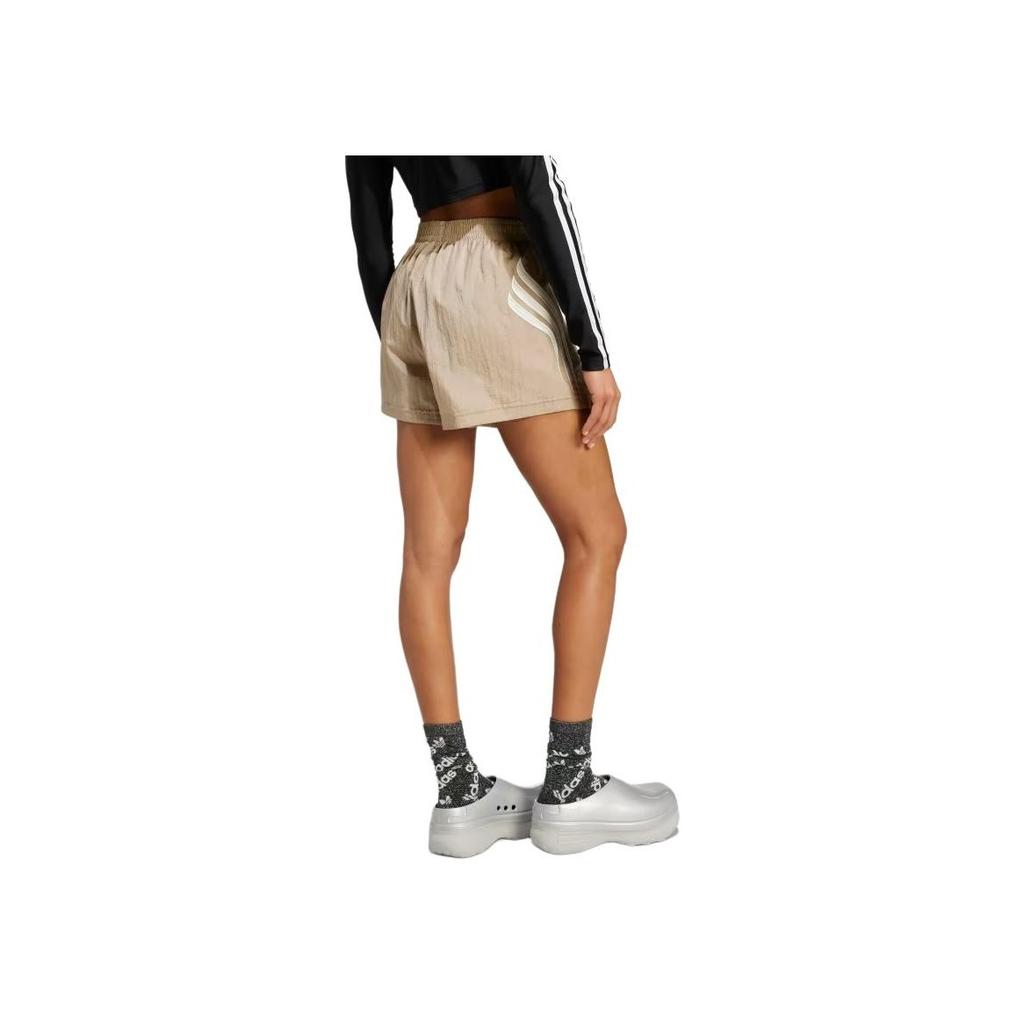 Adidas Originals Atlanta Cut Line Loose Fit Comfortable Three-Quarter Casual Shorts Women shorts Mysterious-Beige IY9238