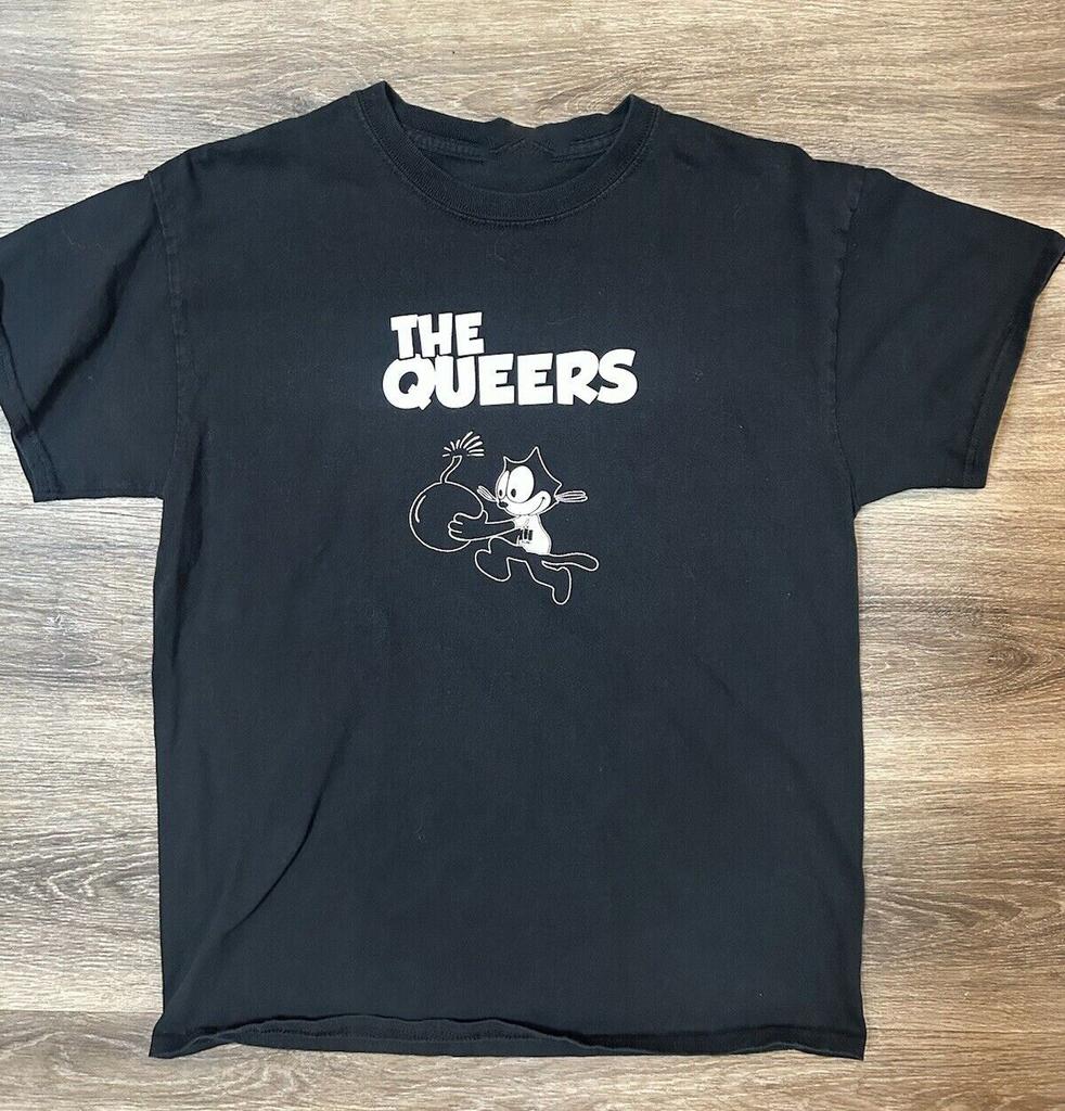 The Queers Punk Rock Band Grunge Cat Bomb Black T Shirt BT279