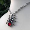 Fashion Crystal Spider Pendant Necklace Y2K Metal Chain Statement Choker Necklace for Women Men Club Punk Jewelry