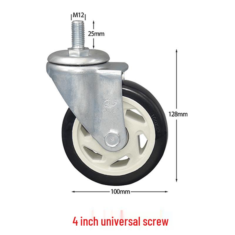 Universal Medium Duty Casters with Brake – 3, 4, 5 Inch Wheels for Equipment & Tool Carts