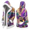 Unisex Casual And Fashionable Plush Collar Hooded Long Sleeved Carnival Print Jacket