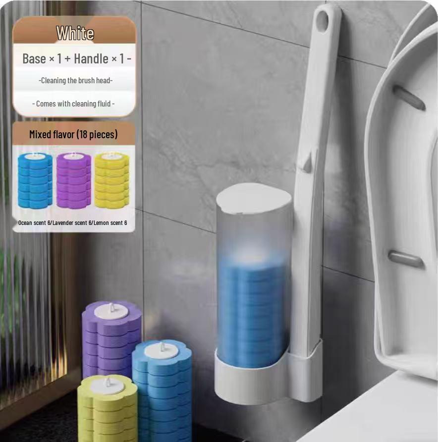 Wall-Mounted Disposable Toilet Brush Heads Set for Complete Bathroom Cleaning