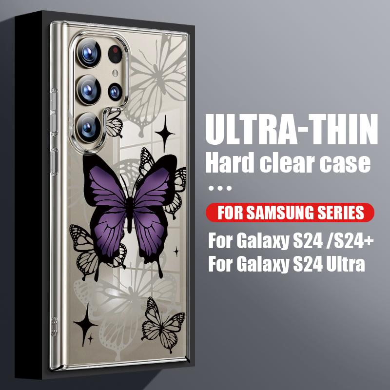 

Креативный чехол для телефона с принтом бабочек для Samsung Galaxy S26 S25 S24 S23 Ultra S22 Plus S25 FE A56 A36 A26 A55 A54 A15 Прозрачный чехол Galaxy S26